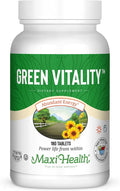 Super Greens Capsules – Green Vitality Tablets with Spirulina Wheat Grass Barley Grass &amp Chlorella – Natural Green Vitamins &amp Superfood Supplement for Energy Detox &amp Immune Support – 18