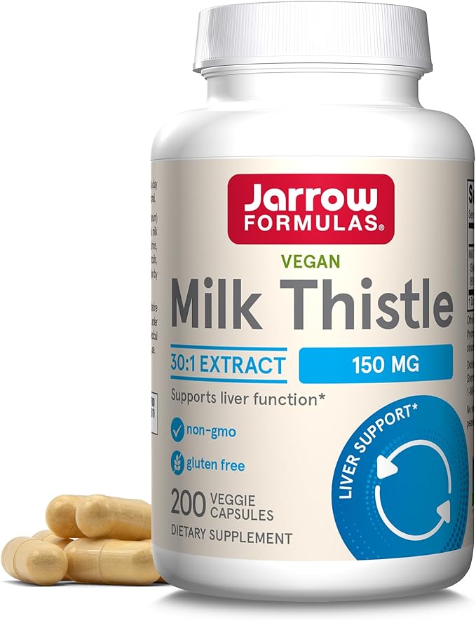 Jarrow Formulas Curcumin 95 500mg - Up to 120 Servings (Veggie Caps) &amp Milk Thistle 150 mg with 30:1 Standardized Silymarin Extract