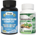 Magnesium Supplement with Glycinate Citrate Malate &amp Oxide Plus Organic Aswagandha Supplement for Digestion Sleep Heart Health &amp Energy