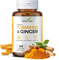 Turmeric and Ginger Capsules| Turmeric Curcumin with Ginger(120 Capsules) 500mg|Best Turmeric with Ginger Supplement|3rd Party Lab Tested