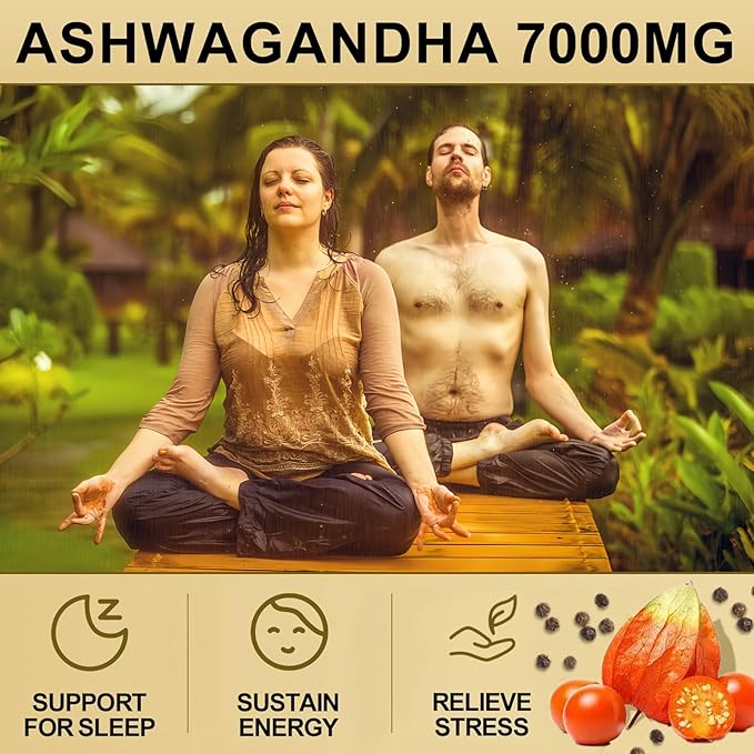 Ashwagandha Capsules Supplements - Ashwagandha Powder for Women &amp Man | Vegan Plant Based Gluten-Free Non-GMO | 120 Capsules (60 Servings)