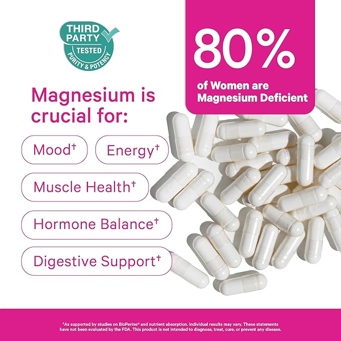 Pink Stork Mood + Women's Wellness Bundle - Magnesium Glycinate + NAD+ Natural Calm Sleep Cell Regeneration Skin Health Energy Cognitive Wellness