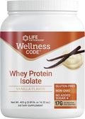Life Extension Wellness Code® Whey Protein Isolate (Vanilla) Protein and branched-Chain Amino acids for Muscle Growth &amp Immune Health no Sugar Added Gluten Free Non-GMO 403 Grams (20 Servings