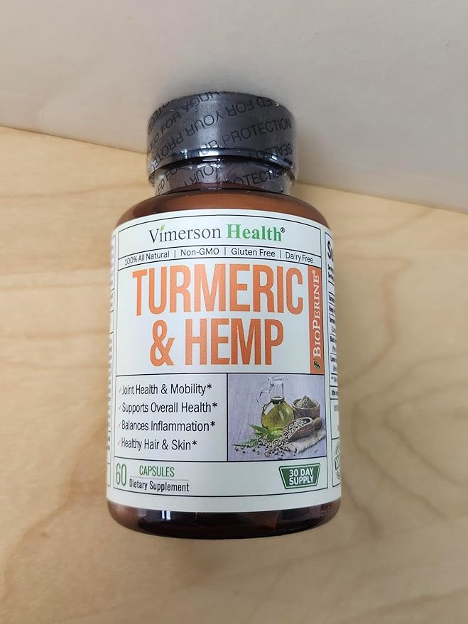 Boswellia Turmeric Curcumin Supplement with Hemp Seeds &amp Lemon Balm Extract – Joint Health &amp Mobility – with Black Pepper for Absorption – Natural Joint Supplement