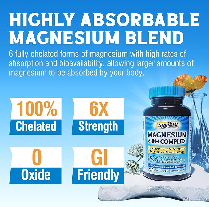 6 in 1 Magnesium Complex 120 Caps and Magnesium Ashwagandha Complex 90 Caps