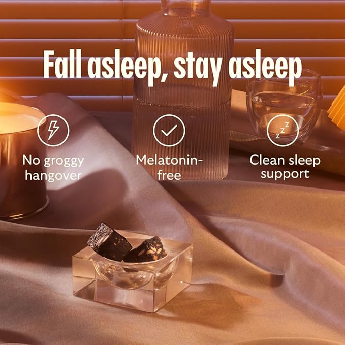 GEM Sleep Aid Nighttime Bite Melatonin Free L-Theanine Magnesium Valerian Root Extract | Vegan and Gluten Free | Earthy Chocolate Cherry (28 Pack)