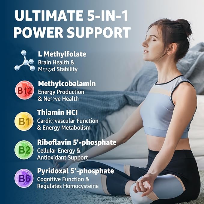 L-MethylFolate 15mg &amp Methyl B12 Gummies Methylated B1 B2 B6 Multivitamins - Active 5-MTHF &amp High Absorption - Supports MTHFR Gene Cognition Homocysteine Levels Folate Metabolism Vegan