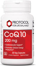 PROTOCOL FOR LIFE BALANCE CoQ10 200 mg - for Heart Health* - Heart Supplements for Men &amp Women* - Vegan &amp Non-GMO - 30 Veg Capsules