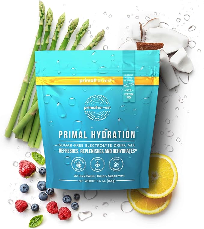 Primal Harvest Multivitamin &amp Hydration Powder Supplements for Men Bundle