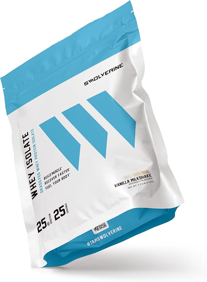 Swolverine Whey Protein Isolate Powder – 25g Protein Fast-Digesting WPI with ProHydrolase 0g Fat Low Carb Supports Rapid Muscle Recovery &amp Lean Mass 25 Servings Vanilla Milkshake
