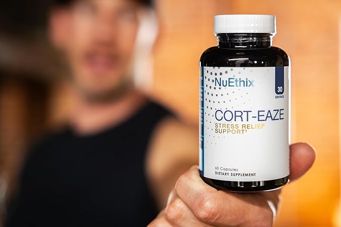 NuEthix Formulations Cort-Eaze - Cortisol Supplement - Health Support Supplement with Ashwagandha L-Theanine &amp Rhodiola Rosea - Relaxation and Deep Sleep 60 Capsules 30 Servings