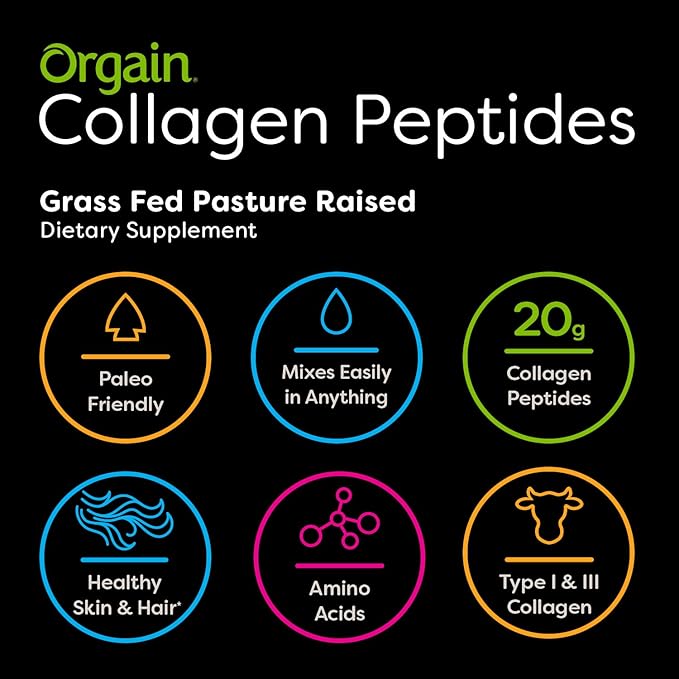 Orgain Organic Plant Based Protein Powder Hydrolyzed Collagen Powder
