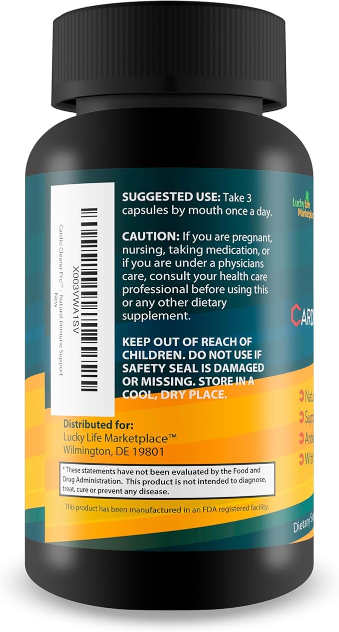 CC Cardio Clearer Pro - Natural Circulatory Health Support - Promote Healthy Blood Flow with Circulation Supplements - Vitamin C Turmeric Curcumin Garlic Ginger - Support Cardiovascular Health