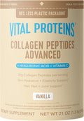 Vital Proteins Collagen Peptides Advanced Hydrolyzed Peptides with Hyaluronic Acid and Vitamin C - Vanilla Flavor Powder 21oz
