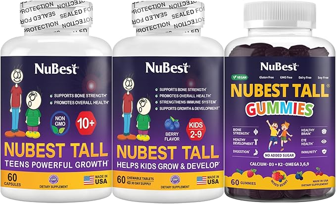 NuBest Tall Ultimate Growth Bundle: Family Pack Growth Supplements - Gummies Chewables &amp Capsules
