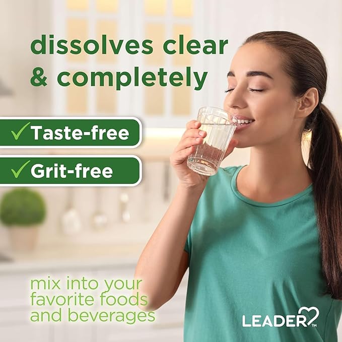 LEADER Prebiotic Fiber Supplement Powder Soluble Wheat Dextrin Dissolves Clear Tasteless &amp Grit-Free Non-Thickening Gluten &amp Sugar-Free Unflavored Daily Fiber for Gut Health 186 Servings