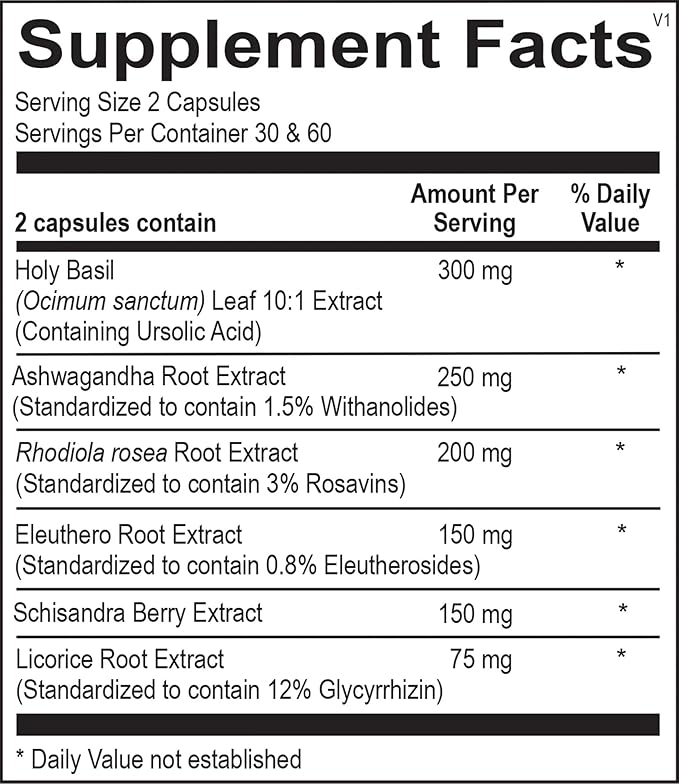 Dart Dietary Supplement | Adaptogenic Formula with Holy Basil Ashwagandha Rhodiola Schisandra &amp Licorice Root for Stress Support Mental Clarity &amp Emotional Balance (60 Capsules)