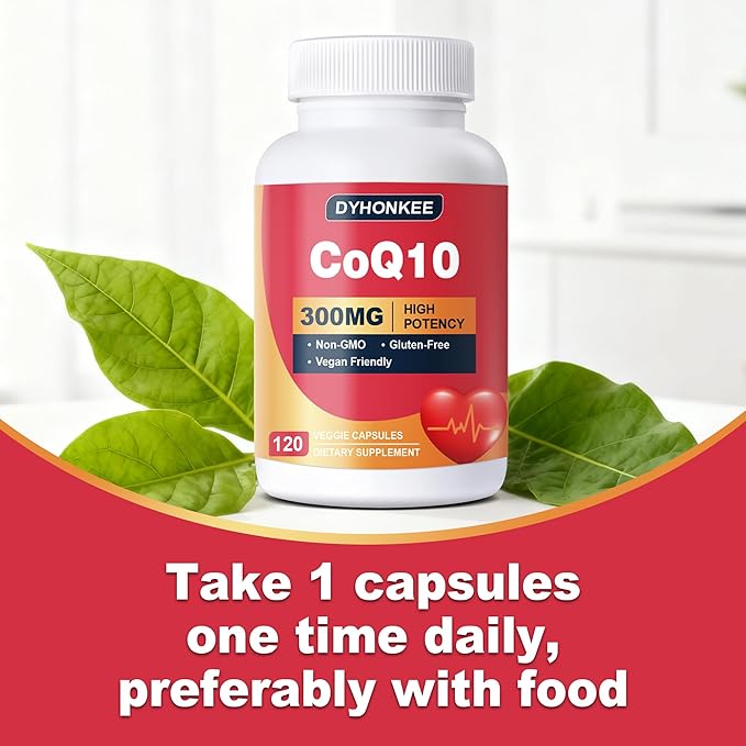 DYHONKEE CoQ10 Supplement 300mg with PQQ Powerful Formula for Energy Support Enhanced Absorption 120 Capsules