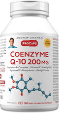 ANDREW LESSMAN Coenzyme Q-10 200 mg 360 Capsules - Essential for Energy Production and Optimum Key Organ Function Anti-Oxidant Support Depleted by Aging Plus B-Complex. Easy to Swallow Capsules