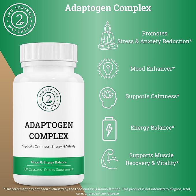 B-100 Complex &amp Adaptogen Complex Bundle - Energy Calming Relief &amp Emotional Well-Being for Optimal Living