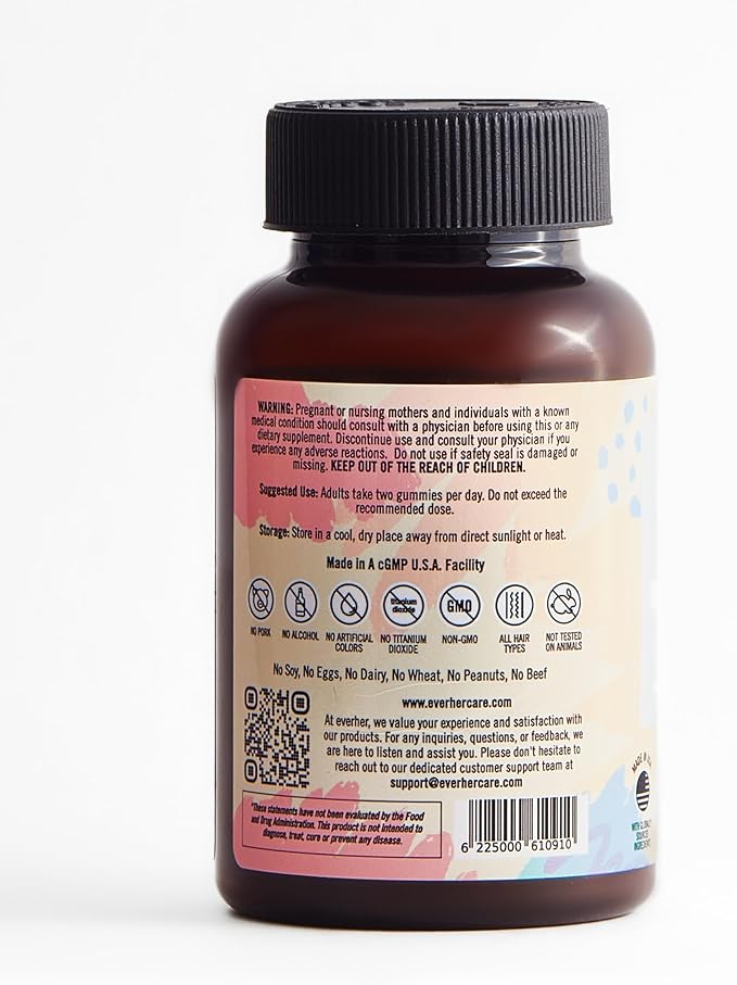 Hair Vitamins | 5000mcg Biotin | Non-GMO Vegetarian | Promotes &amp Strengthens Hair | 1-Month Supply