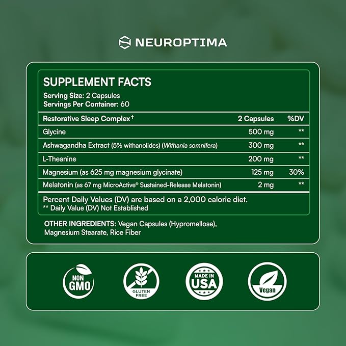 Recharge Sleep &amp Rejuvenate – Deep Sleep &amp Recovery Complex with Magnesium Ashwagandha L-Theanine Glycine &amp MicroActive® Melatonin – 60 Servings