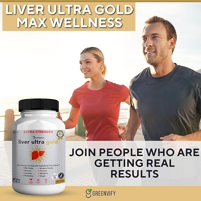 Liver Ultra Gold Extra Strength Supplement 60 Veggie Capsules Natural Liver Support with Milk Thistle Beetroot Artichoke 30 Day Supply (3)