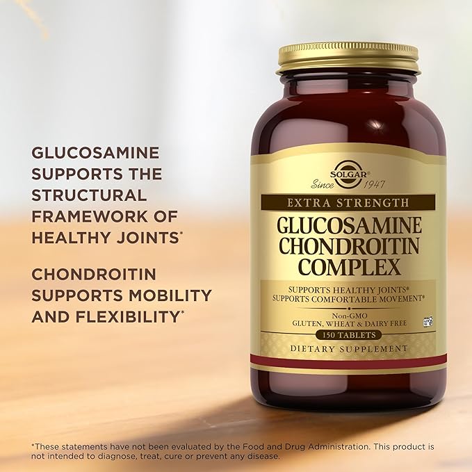 Solgar Extra Strength Glucosamine Chondroitin Complex - 150 Tablets - Supports Healthy Joints &amp Comfortable Movement - Non-GMO Gluten Free Dairy Free - 50 Servings