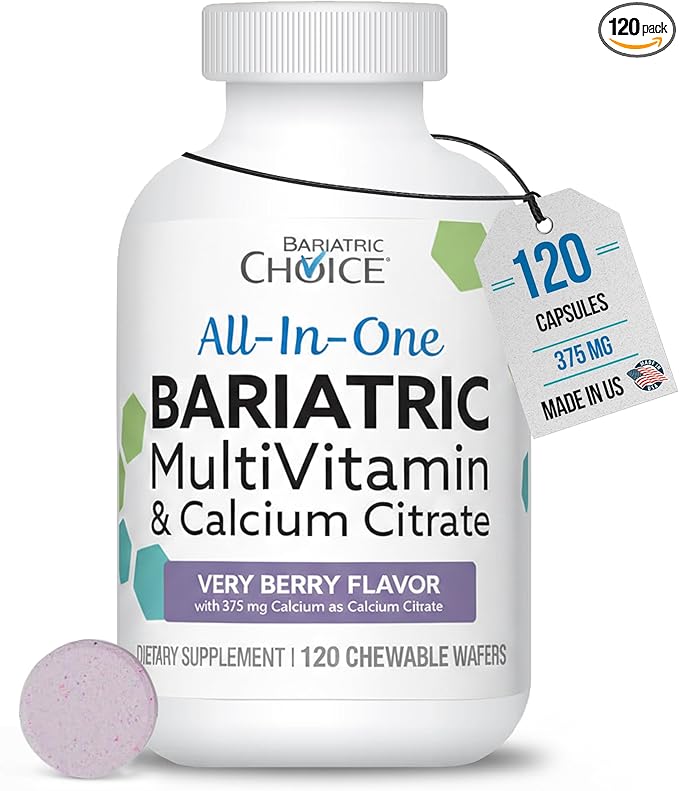 Bariatric Choice All-in-One Chewable Bariatric MultiVitamin with Iron &amp Calcium Citrate Very Berry (120ct)