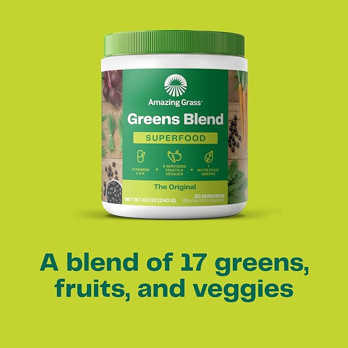Build Your Smoothie Best Seller Bundle- Isopure Unflavored Zero Carb Protein Powder (16 Servings) and Amazing Grass Greens Original Blend Superfood (30 Servings)