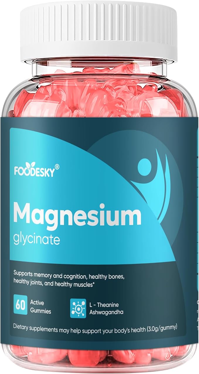 FOODESKY Magnesium Glycinate Gummies | 10 Forms of Magnesium + Vitamin D3 &amp Zinc | 60 Gummies | Supports Relaxation Focus &amp Better Sleep (3)