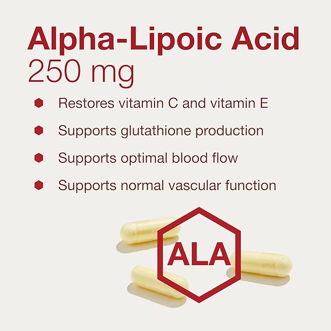 PROTOCOL FOR LIFE BALANCE Alpha-Lipoic Acid Supplement - 600mg ALA - Oxidative Stress Quencher Blood Flow &amp Heart Health - Kosher &amp Dairy Free - 60 Veg Capsules