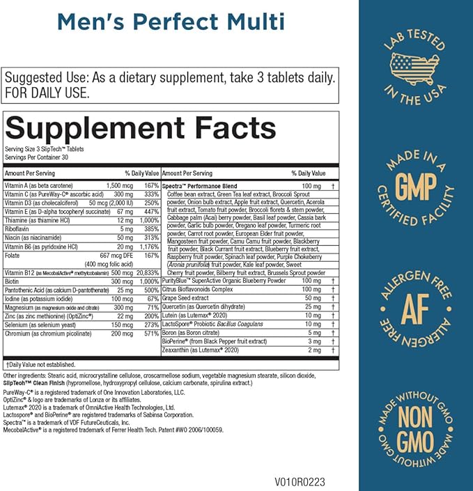 Purity Products Bundle - MagBlue + Men's Perfect Multi - MagBlue (Magnesium Bisglycinate Chelate Buffered + Vitamin D3 +More) - Men's Perfect Multivitamin - Supports Healthy Vitality Energy + More