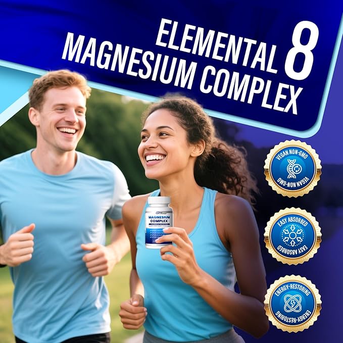 8-in-1 Magnesium Complex Supplement - 1000mg | High Absorption | Vegan Non-GMO | 90 Capsules (3)