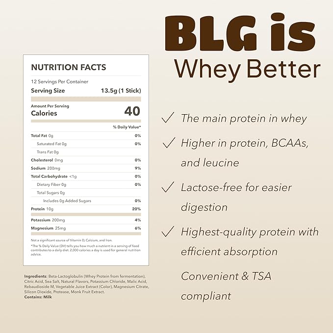 NUR Clear Whey Protein + Electrolytes Drink Mix Fermented BLG Single-Serve Sticks Lemon Kick 12-Pack – Lactose-Free Keto-Friendly Zero Sugar No Artificial Sweeteners Daily Hydration