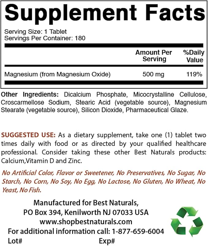Best Naturals DGL Chewable 380 mg &amp Magnesium Oxide 500 mg