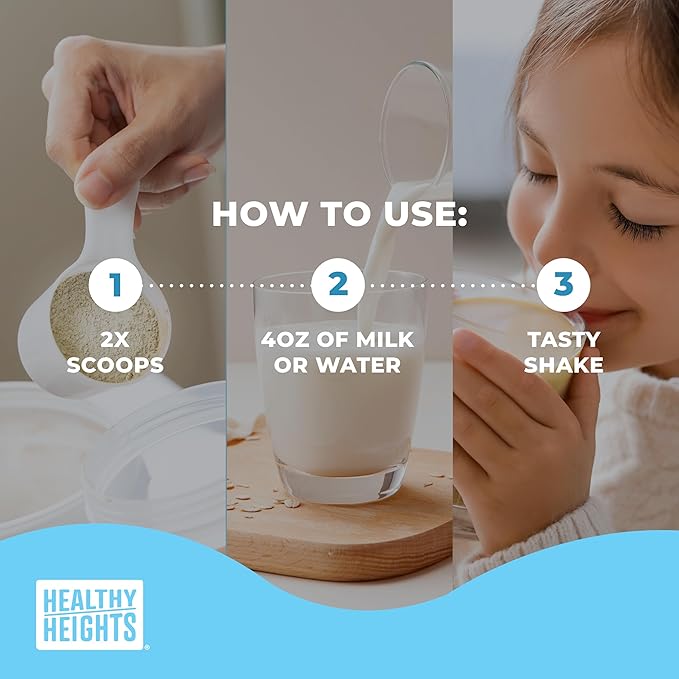 Healthy Heights Grow Daily Kids Protein Drink Mix (Vanilla) - High Protein Shake for Kids 3+