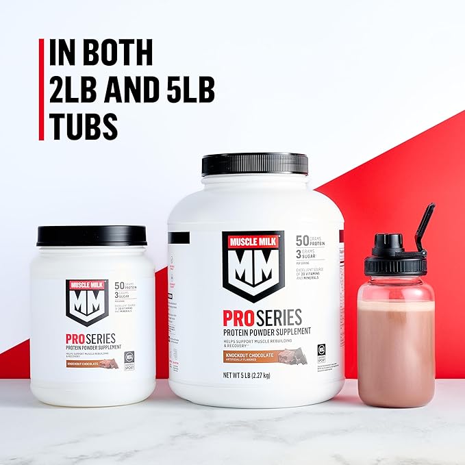 Muscle Milk Pro Series Protein Powder Supplement Intense Vanilla 2 Pound 11 Servings 50g Protein 3g Sugar 20 Vitamins &amp Minerals NSF Certified for Sport Workout Recovery Packaging May Var