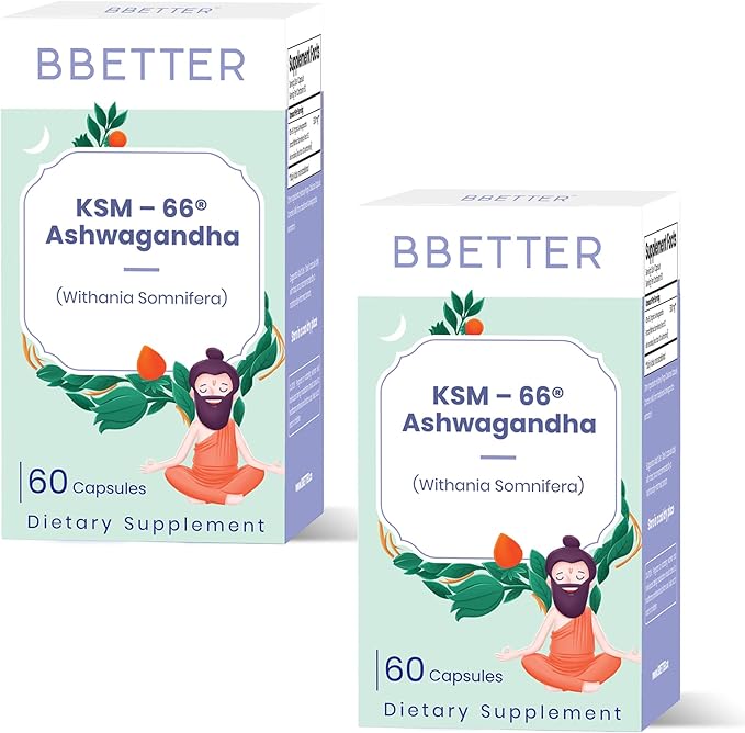 BBETTER Ashwagandha KSM-66® Capsules 500mg | Lab Tested Herbal Supplement for Stress Relief |Pure Organic Ashwagandha Powder | Supports Mental &amp Physical Well-Being Mood Enhancer | 120 Veg Capsule