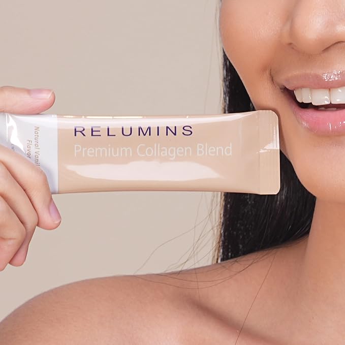 Relumins Premium Collagen &amp Advanced Gluta-1000 Bundle - 10 Sachets of Marine Collagen (Vanilla Flavor) + 60 Vegetarian Capsules - Supports Healthy Radiant Skin