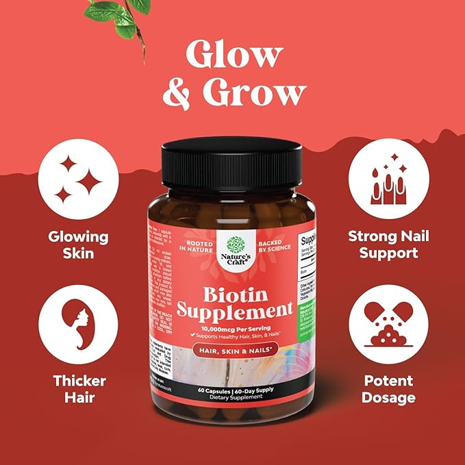 Bundle of Pure Magnesium Glycinate Supplement 400mg Per Serving for Mood Sleep &amp Relaxation Support and 10000 mcg Pure Biotin Pills - Promotes Thicker &amp Fuller Hair - Get Clear Skin Strong Nai