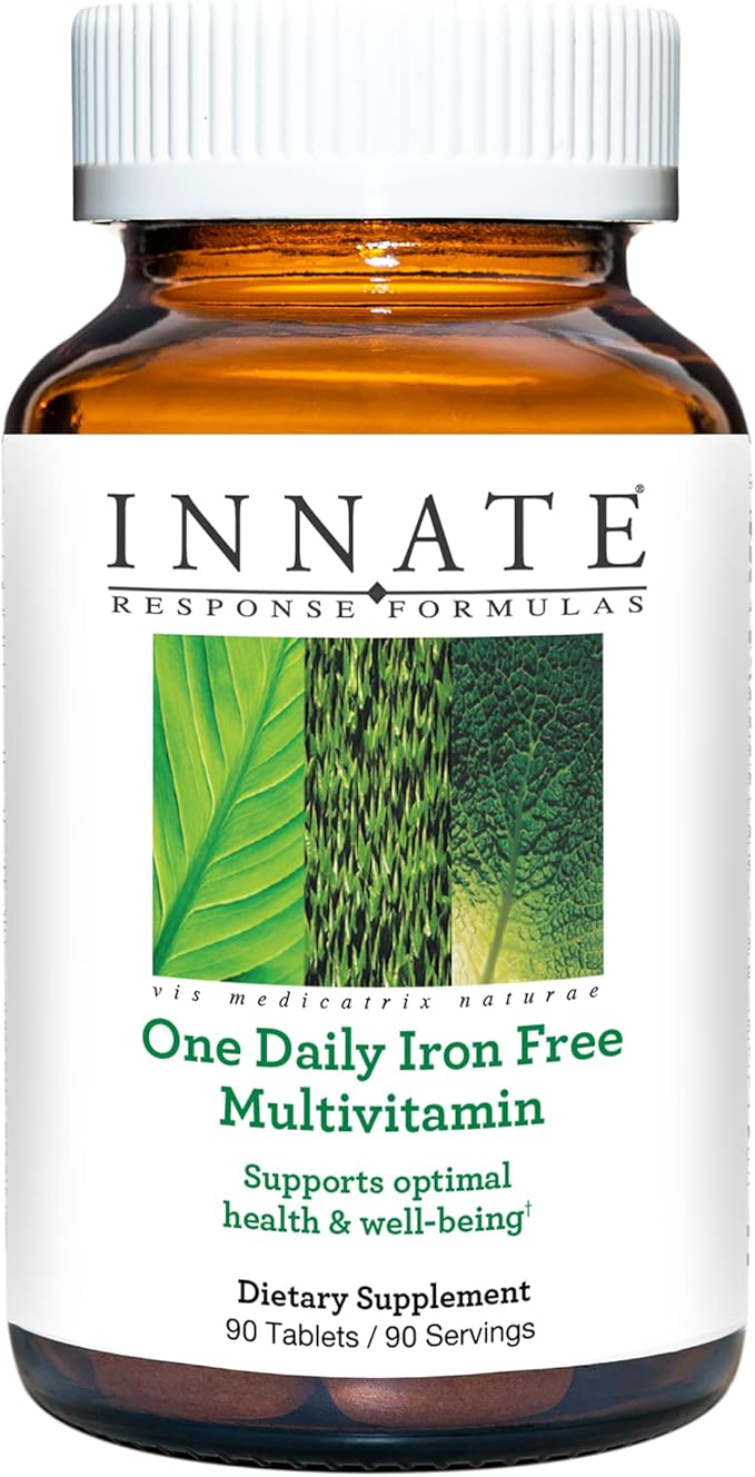 INNATE Response Formulas One Daily without Iron - Iron-Free Daily Multivitamin - With B Vitamins - Vegetarian Non-GMO and Kosher - Made Without 9 Food Allergens - 60 Count (60 Servings)