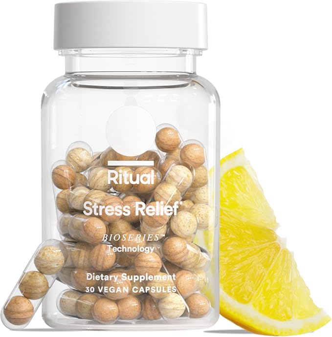 Ritual Stress Relief Supplement Shoden® Ashwagandha Suntheanine® L-Theanine and Saffron as affron®* BioSeries with 8-Hour Release to Support Natural Cortisol Response and Promote Calm 30 Day