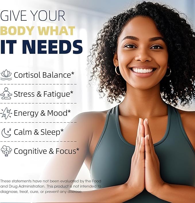 Cortisol Supplements for Women &amp MenHigh Cortisol Reducer Manager Detox Lower and Controlwith Magnesium AshwagandhaRhodiola L-Theanine for MoodFocusSleep