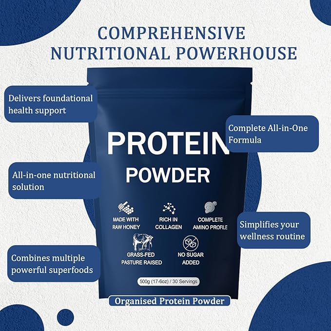 Protein Powder Over 80 Trace Elements with Beef Protein Powder Collagen Powder Raw Honey Maple Syrup Organic Dates Improved Skin Elasticity More Muscle Gain Gentle On Gut 500g (1)