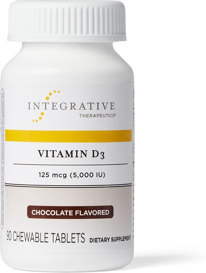 Integrative Therapeutics Bundle with Tri-Magnesium 90 Capsules &amp Vitamin D3 125 mcg 90 Flavored Chewables - Supports Heart Function &amp Bone Health* - Bone Health Support