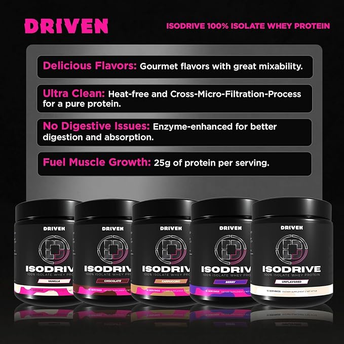 Driven Nutrition ISODRIVE Premium Whey Isolate (1lb Chocolate)