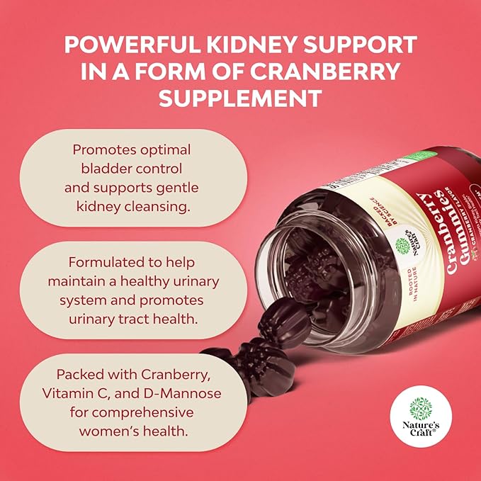 Bundle of Potent Daily Multivitamin Gummies for Adults and Natural Cranberry Gummies for Women and Men - Wellness Blend of Vitamin D A C E B12 Zinc and Biotin - Extra Strength Delicious Antioxidant