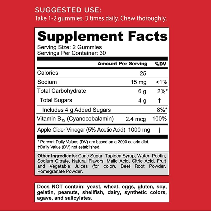 Goli Apple Cider Vinegar Gummies - Worlds First ACV Gummy with Vitamin B12 Beetroot &amp Pomegranate - Vegan Non-GMO Gluten-Free 300 Count (5 Pack)
