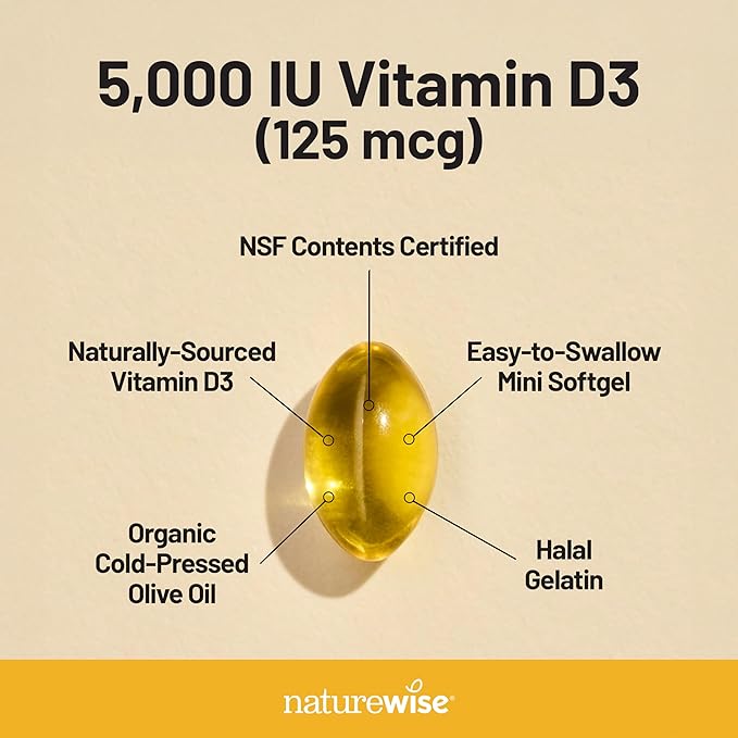 NatureWise [1 Multivitamin for Men + Stress Support - 60 Capsules[30-Day Supply] + [1] Vitamin D3 5000iu + Organic Olive Oil - 30 Mini Softgels[30-Day Supply]